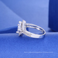 White gold engagement ring for women CZ jewelry ring